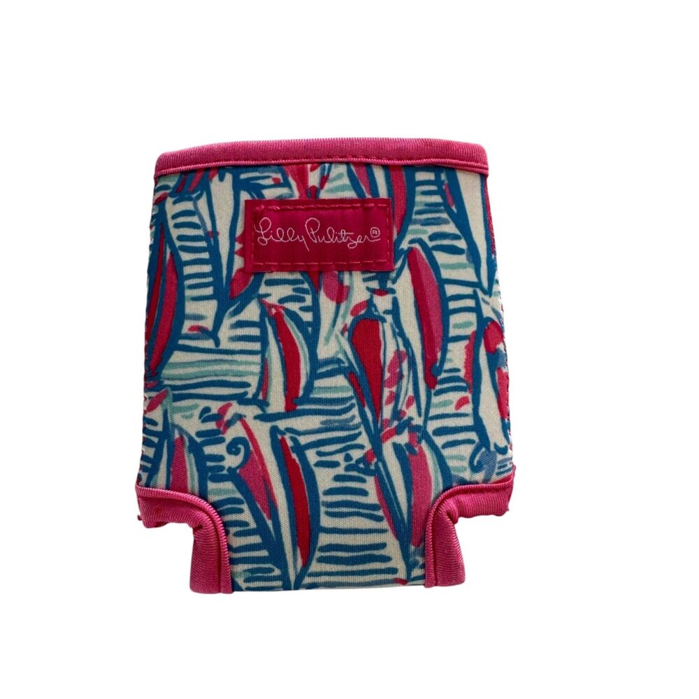 Lilly Pulitzer Can Cozy Cooler Koozie Coozie Pink/Blue Print